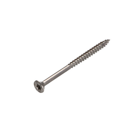 1 x Vis bois TEKOR Inox A2 Tête fraisée Cranté TORX T25 5X60 Filetée sur 35 Pointe antifendage type 17