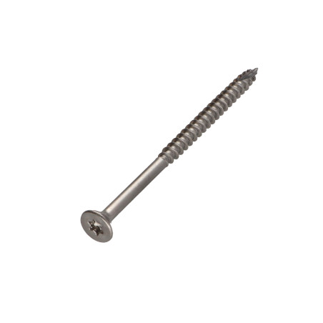 1 x Vis bois TEKOR Inox A2 Tête fraisée Cranté TORX T25 6X90 Filetée sur 54 Pointe antifendage type 17