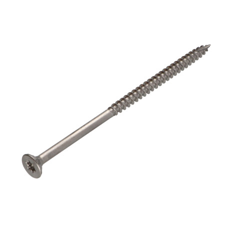 1 x Vis bois TEKOR Inox A2 Tête fraisée Cranté TORX T25 6X100 Filetée sur 70 Pointe antifendage type 17