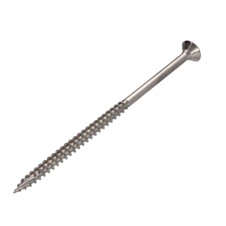 1 x Vis bois TEKOR Inox A2 Tête fraisée Cranté TORX T25 6X100 Filetée sur 70 Pointe antifendage type 17