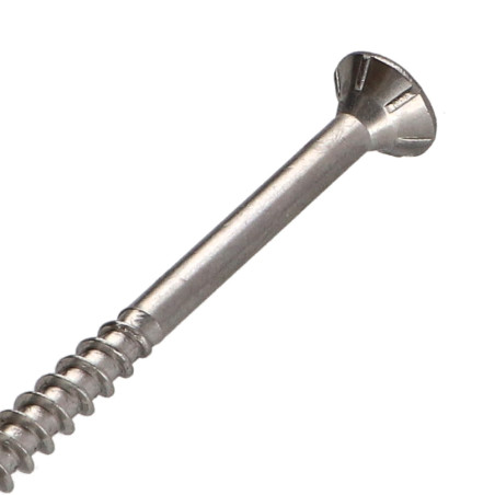1 x Vis bois TEKOR Inox A2 Tête fraisée Cranté TORX T25 5X55 Filetée sur 35 Pointe antifendage type 17