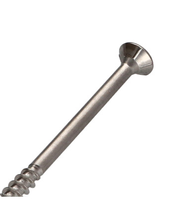 Vis bois TEKOR Inox A2 Tête fraisée Cranté TORX T25 6X120 Filetée sur 70 Pointe antifendage type 17