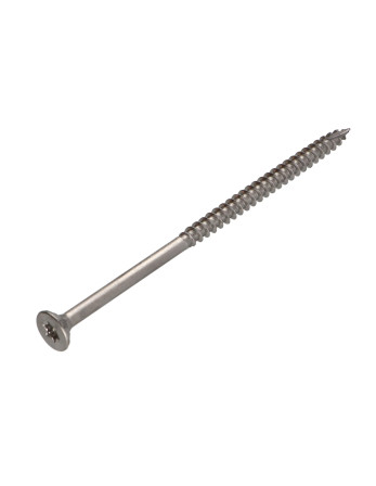 Vis bois TEKOR Inox A2 Tête fraisée Cranté TORX T25 6X110 Filetée sur 70 Pointe antifendage type 17