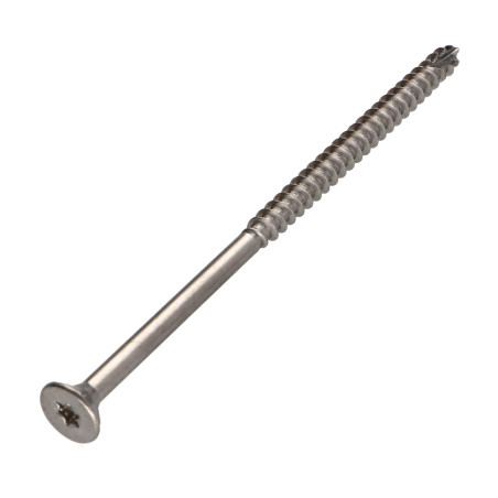 1 x Vis bois TEKOR Inox A2 Tête fraisée Cranté TORX T25 5X120 Filetée sur 70 Pointe antifendage type 17