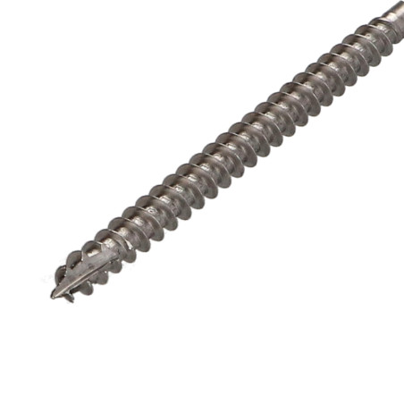 1 x Vis bois TEKOR Inox A2 Tête fraisée Cranté TORX T25 5X120 Filetée sur 70 Pointe antifendage type 17