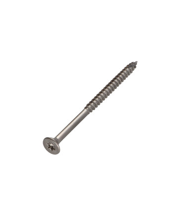 Vis bois TEKOR Inox A2 Tête fraisée Cranté TORX T25 5X90 Filetée sur 60 Pointe antifendage type 17