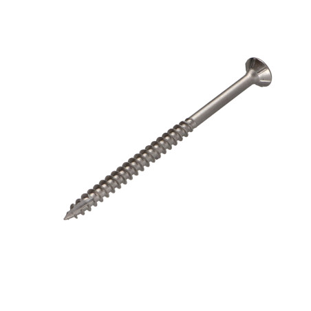 1 x Vis bois TEKOR Inox A2 Tête fraisée Cranté TORX T25 5X90 Filetée sur 60 Pointe antifendage type 17