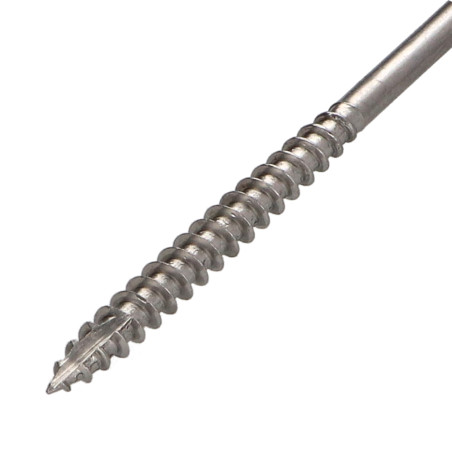 1 x Vis bois TEKOR Inox A2 Tête fraisée Cranté TORX T20 4.5X60 Filetée sur 35 Pointe antifendage type 17