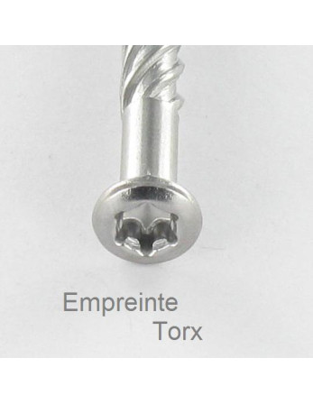 Vis DECK TEKOR Tête fraisée bombée TFB TORX T25 5X70 Pointe antifendage type 17 Inox Inox C1 AISI 410