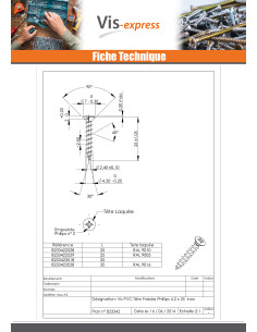 Vis pvc Inox A2 Tête fraisée bombée TFB Phillips 4.2X35 2