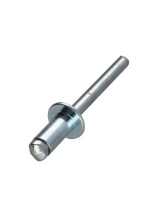 Rivet aveugle tout acier 6X12 Tête Plate