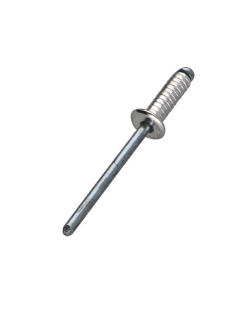 Rivet Rainure Aluminium Tige acier 4X12 Tête plate