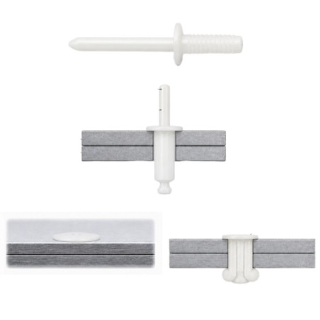 1 x Rivet Aveugle Tête Plate Nylon Polyamide 6.6 4X8