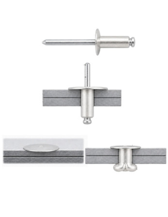 Rivet aveugle Aluminium Tige acier 5X16 Tête EXTRA Large