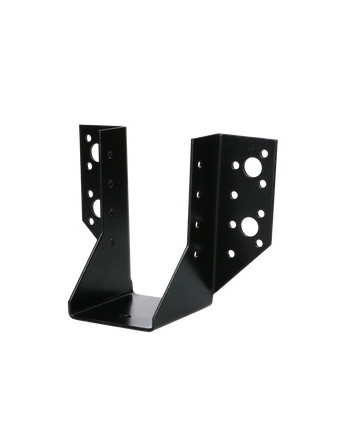 Sabot de charpente Forme U à Ailettes Extérieur 63X158 Acier zingué noir