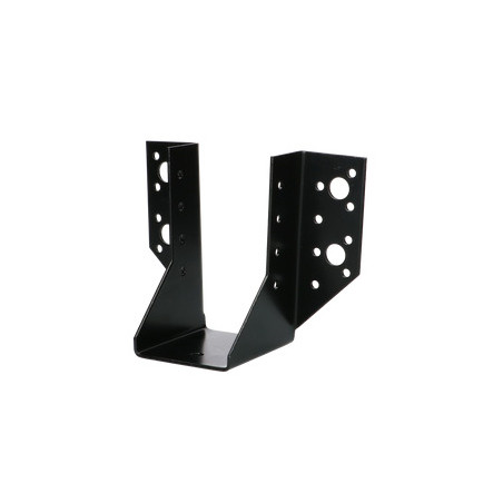 1 x Sabot de charpente Forme U à Ailettes Extérieur 63X158 Acier zingué noir