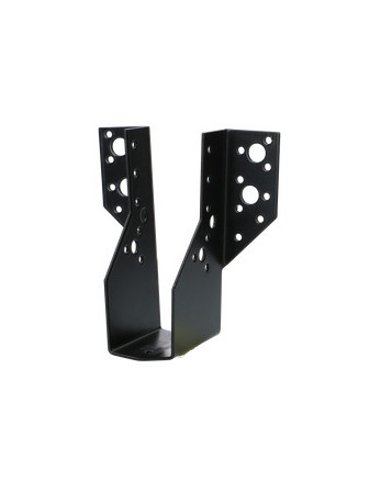 Sabot de charpente Forme U à Ailettes Extérieur 63X188 Acier zingué noir