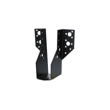 1 x Sabot de charpente Forme U à Ailettes Extérieur 63X188 Acier zingué noir