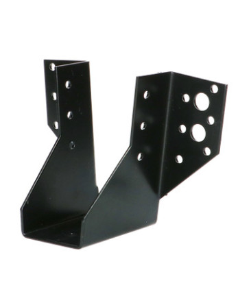Sabot de charpente Forme U à Ailettes Extérieur 46X102 Acier zingué noir