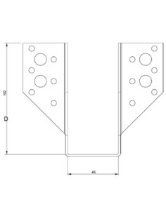 Sabot de charpente Forme U à Ailettes Extérieur 46X102... 2