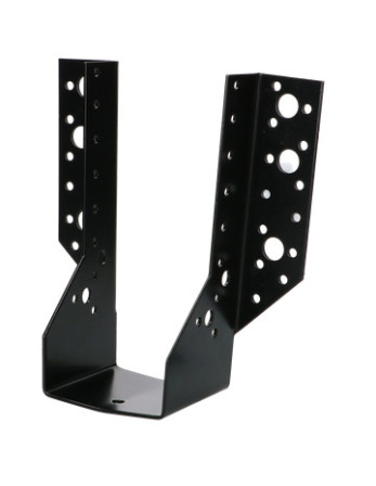 Sabot de charpente Forme U à Ailettes Extérieur 75X182 Acier zingué noir