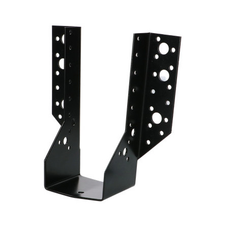 1 x Sabot de charpente Forme U à Ailettes Extérieur 75X182 Acier zingué noir