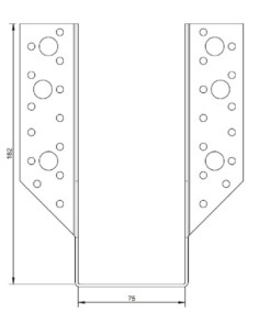 Sabot de charpente Forme U à Ailettes Extérieur 75X182... 2