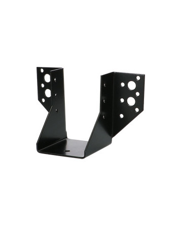 Sabot de charpente Forme U à Ailettes Extérieur 63X98 Acier zingué noir
