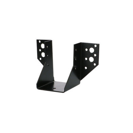 1 x Sabot de charpente Forme U à Ailettes Extérieur 63X98 Acier zingué noir