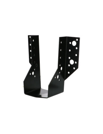 Sabot de charpente Forme U à Ailettes Extérieur 75X130 Acier zingué noir
