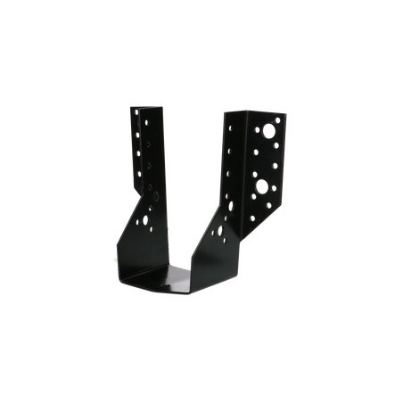 1 x Sabot de charpente Forme U à Ailettes Extérieur 75X130 Acier zingué noir