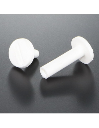 Vis relieur M6X45 Diamètre Tube 8 nylon blanc 2 pièces Mâle femelle