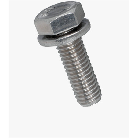 1 x Vis métaux Tête hexagonale TH Filetage total Avec RD IMP M8X40 Inox A2