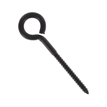 1 x Piton Bois Inox A4 Noir 10X125 Filetée sur 76 Oeil 30