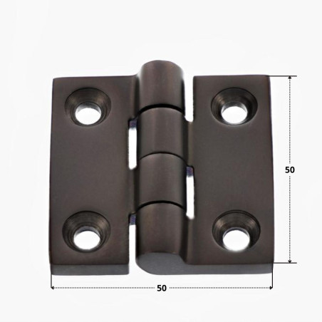 1 x Charnière Carrée 50X50 Inox A4 Noir