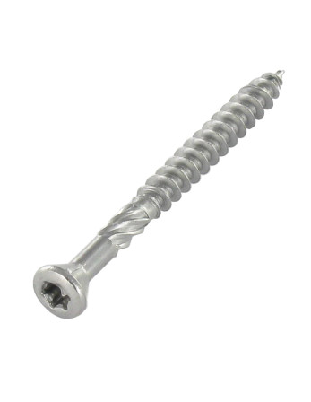 Vis DECK TEKOR Tête fraisée bombée TFB TORX T15 4X50 Pointe antifendage type 17 Inox C2