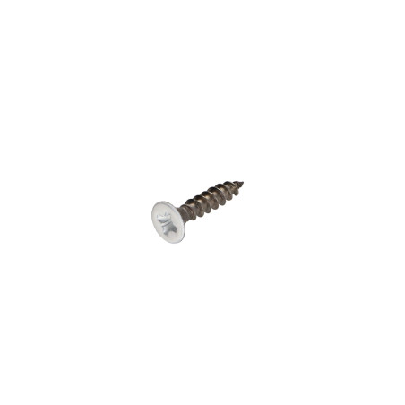 1 x VBA Vis bois agglo Inox A2 Tête fraisée Pozi 4X20 Laqué blanc 9016