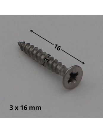 VBA Vis bois agglo Inox A2 Tête fraisée Pozi 3X16 microvis