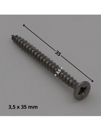 VBA Vis bois agglo Inox A2 Tête fraisée Pozi 3.5X35