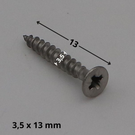 1 x VBA Vis bois agglo Inox A2 Tête fraisée Pozi 3.5X13