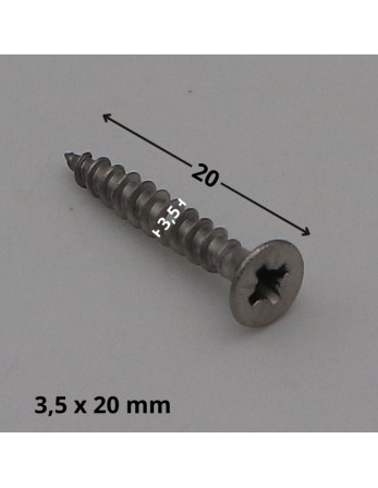 VBA Vis bois agglo Inox A2 Tête fraisée Pozi 3.5X20