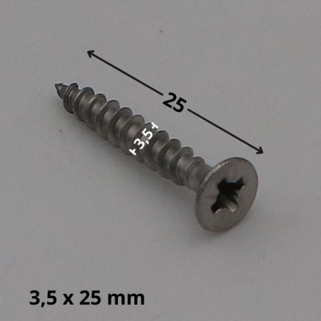 1 x VBA Vis bois agglo Inox A2 Tête fraisée Pozi 3.5X25