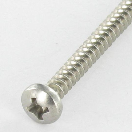 1 x Vis tôle tête cylindrique bombée large POZI et fendu 3.9X13 Inox A2 50 PPM