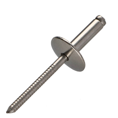 1 x Rivet Aveugle Tout Inox Tête extra large TEL 4.8X20 Epaisseur de serrage 11 à 15