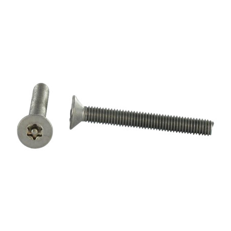 1 x Vis métaux Inox A2 Inviolable Tête fraisée TORX T30 avec téton M6X12