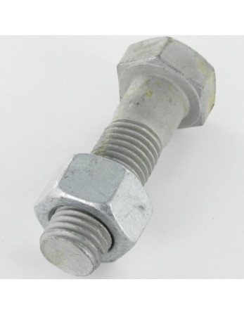 Boulon (vendu avec Ecrou) Tête hexagonale TH M20X65 Classe 8.8 SB Forte tenue à la corrosion Acier galvanisé à