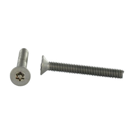 1 x Vis métaux Inox A2 Inviolable Tête fraisée TORX T20 + Téton 4X6