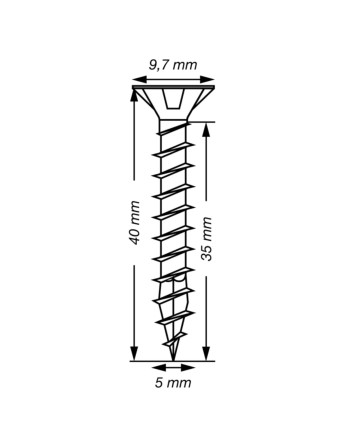 Spax T-STAR PLUS Tête fraisée TORX T20 Inox A2 5X40 Filetage total