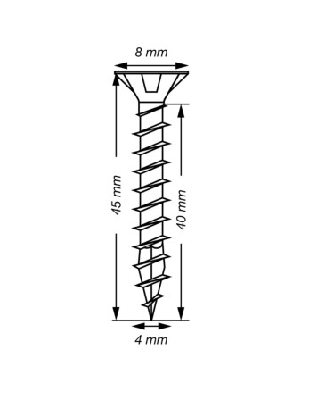 Spax T-STAR PLUS Tête fraisée TORX T20 Inox A2 4X45 Filetage total