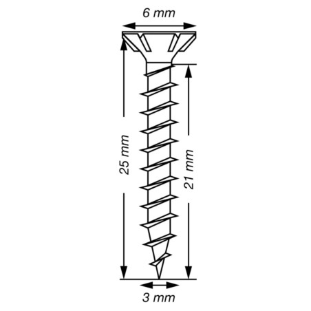 1 x Spax T-STAR PLUS Tête fraisée TORX T10 Inox A2 3X25 Filetage total microvis